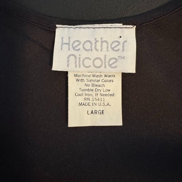 Vintage 80s Black Satin Scoop Neck Shell Tank Top, Layering, Size Large - Picture 3 of 6